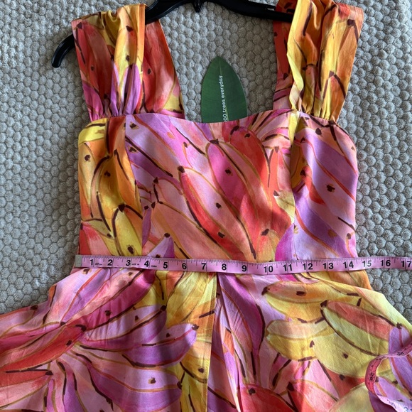 🍍FARM RIO Pink Ombre Bananas Cross Back Maxi Dress - Picture 15 of 16